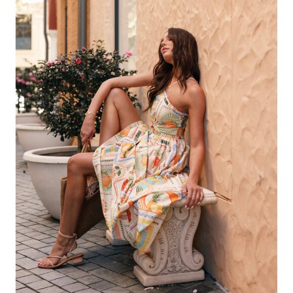 Petal & Pup Madeira Maxi Dress in Agata Fruit Print - Picture 2 of 9